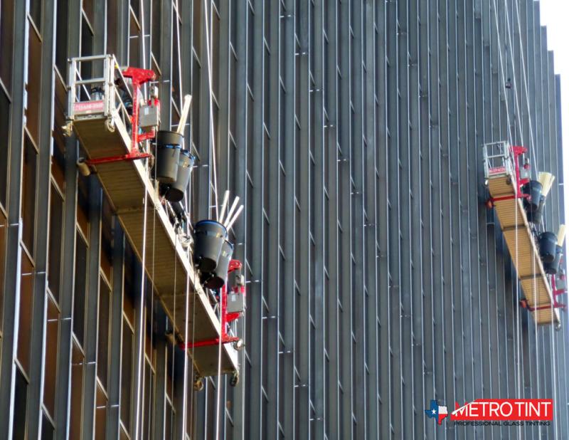 Commercial window tinting installation