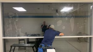 Shatterproof window film installation Dallas TX