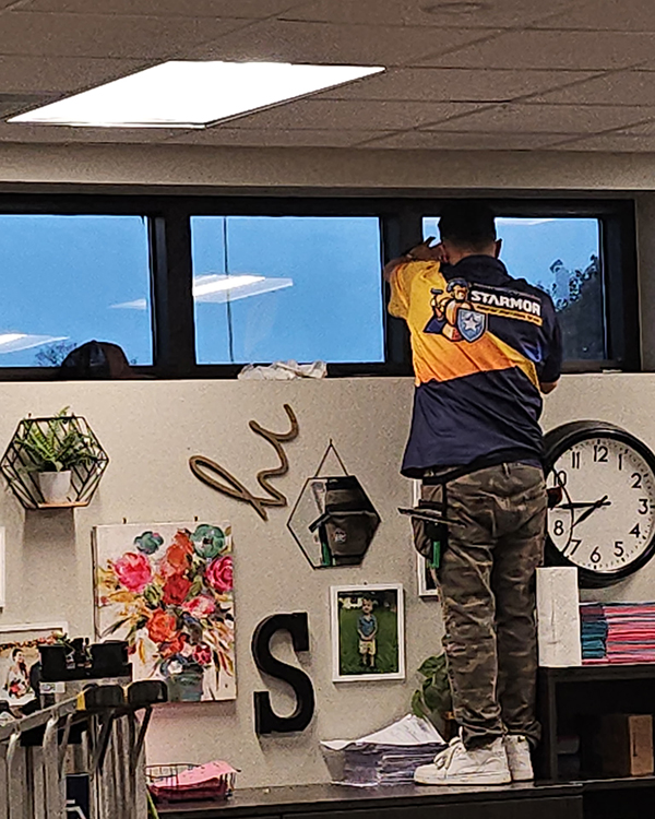 School window film installation in Bedford, TX by Starmor